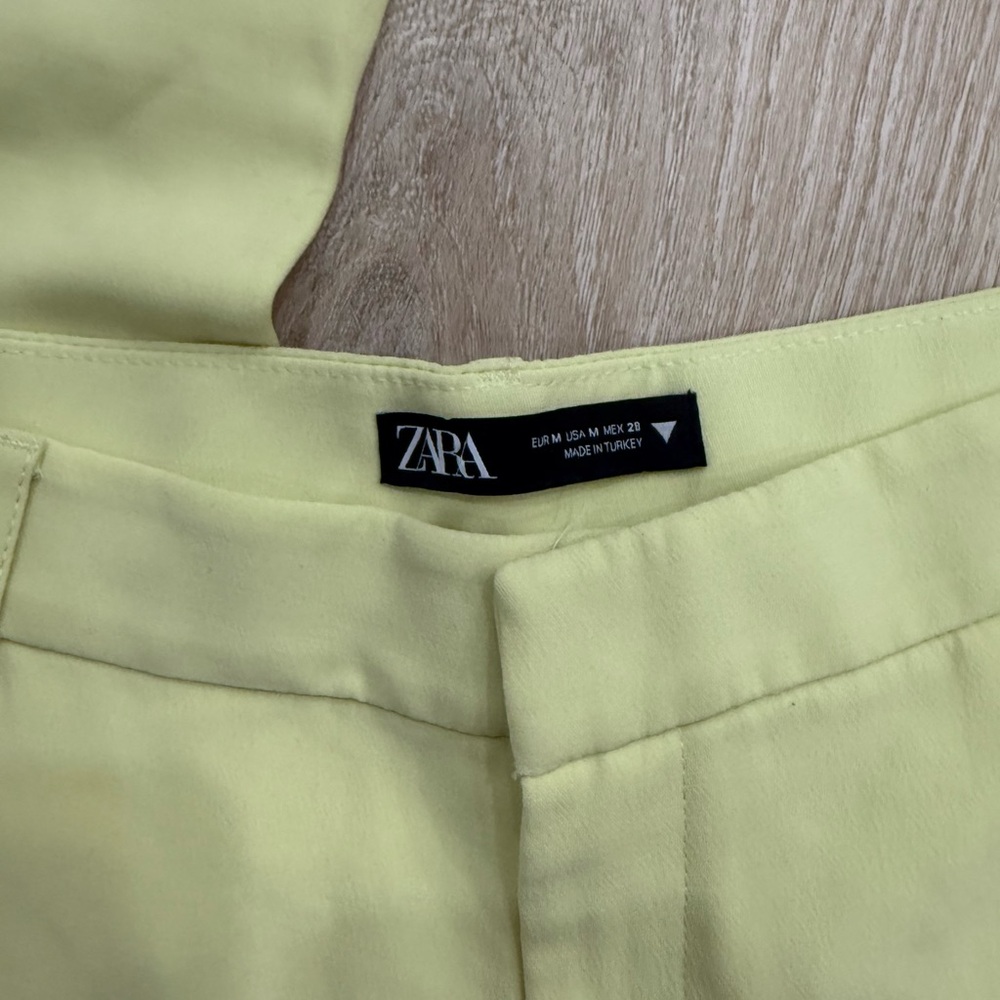 Zara Light Green Wide-Leg Pants - Picture 4 of 5
